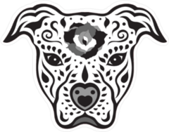 Pitbull Sugar Skull Sticker