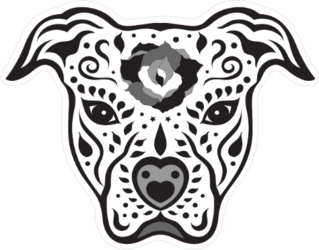 Pitbull Sugar Skull Sticker