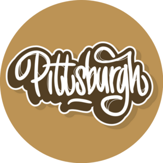 Pittsburgh Pennsylvania Brown Lettering Sticker