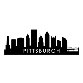 Pittsburgh Pennsylvania Skyline Silhouette Design Sticker