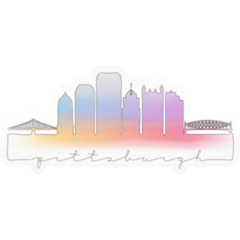 Pittsburgh, Pennsylvania Usa Skyline Watercolor City Sticker