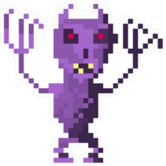 Pixel Art Alien Devil Sticker
