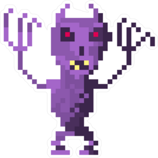 Pixel Art Alien Devil Sticker