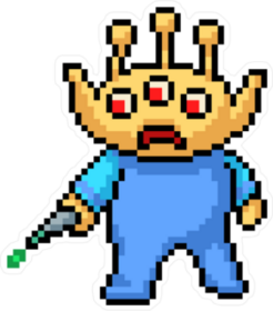 Pixel Art Alien Kid Sticker