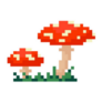 Pixel Art Amanita Mushrooms Illustration Sticker