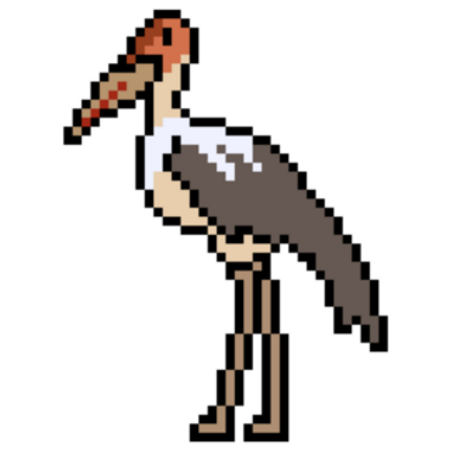 Pixel Art Animal Stork Sticker