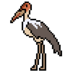 Pixel Art Animal Stork Sticker