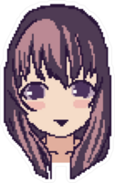 Pixel Art Anime Girl Portrait Sticker
