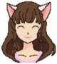 Pixel Art Anime Girl With Cat Ears Sticker