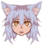 Pixel Art Anime Kawaii Cat Girl Face Sticker