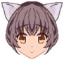 Pixel Art Anime Kawaii Girl Face Cat Ears Sticker