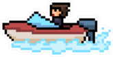 Pixel Art Beach Boat Sticker