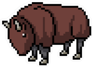 Pixel Art Bison Sticker