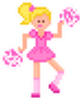 Pixel Art Blonde Cheerleader Sticker
