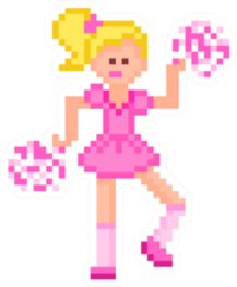 Pixel Art Blonde Cheerleader Sticker