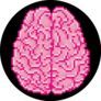 Pixel Art Bloody Brain Icon Sticker