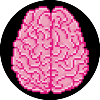 Pixel Art Bloody Brain Icon Sticker