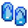 Pixel Art Blue Flip Flops Icon Sticker