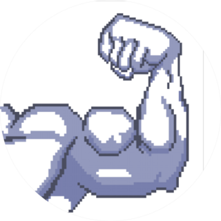 Pixel Art Bodybuilder Fitness Model Sticker