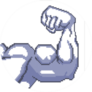 Pixel Art Bodybuilder Fitness Model Sticker