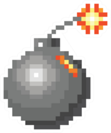 Pixel Art Bomb Sticker
