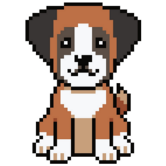 Pixel Art Boxer Sticker