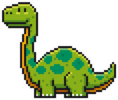 Pixel Art Cartoon Dinosaur Sticker