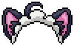 Pixel Art Cat Hairband Sticker