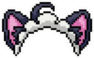 Pixel Art Cat Hairband Sticker