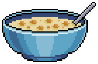 Pixel Art Cereal In Bowl Sticker