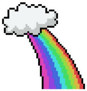 Pixel Art Cloud Rainbow Sticker
