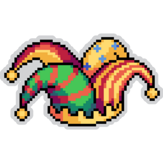 Pixel Art Clown Hat Sticker