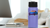 Pixel Art Convertible Car Sticker on a Water Bottle (New) example