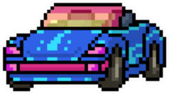 Pixel Art Convertible Car Sticker