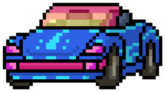 Pixel Art Convertible Car Sticker