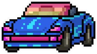 Pixel Art Convertible Car Sticker