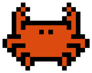 Pixel Art Crab Sticker