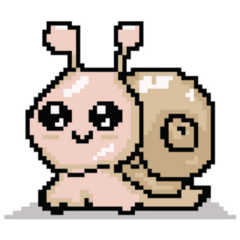 Pixel Art Cute Kawaii Snail	Sticker