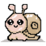 Pixel Art Cute Kawaii Snail	Sticker