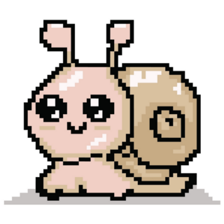 Pixel Art Cute Kawaii Snail	Sticker