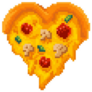 Pixel Art Delicious Heart Pizza Sticker