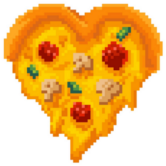 Pixel Art Delicious Heart Pizza Sticker