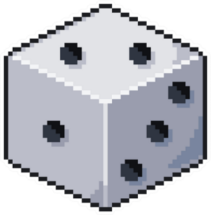 pixel Art Dice 8bit Game Icon Sticker