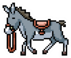 Pixel Art Donkey Cartoon Sticker