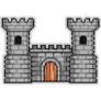 Pixel Art Fortress Sticker