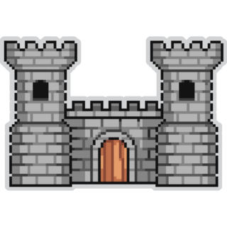 Pixel Art Fortress Sticker