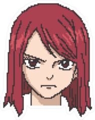Pixel Art Frustrated Anime Girl Sticker