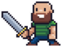 Pixel Art Gamer With Sword Sticker