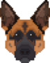 Pixel Art German Shepherd Head Sticker