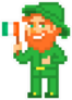 Pixel Art Ginger Bearded Leprechaun Sticker